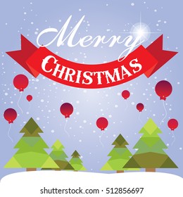 Christmas card with Christmas tree vector design.
