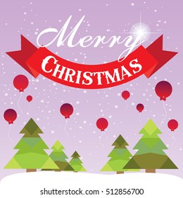 Christmas card with Christmas tree vector design.