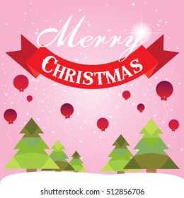Christmas card with Christmas tree vector design.