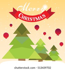 Christmas card with Christmas tree vector design.