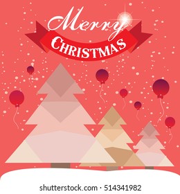 Christmas card with Christmas tree vector design.