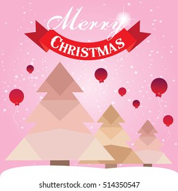 Christmas card with Christmas tree vector design.