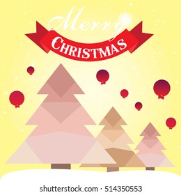 Christmas card with Christmas tree vector design.