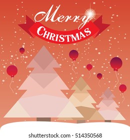 Christmas card with Christmas tree vector design.