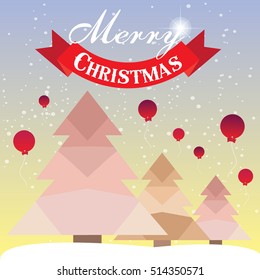 Christmas card with Christmas tree vector design.