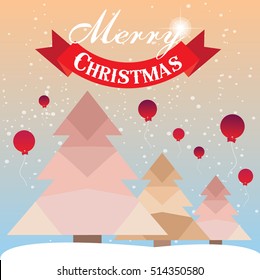 Christmas card with Christmas tree vector design.