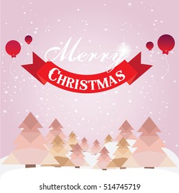 Christmas card with Christmas tree vector design.
