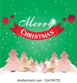 Christmas card with Christmas tree vector design.