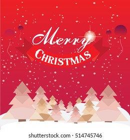 Christmas card with Christmas tree vector design.