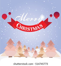 Christmas card with Christmas tree vector design.