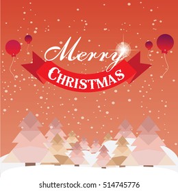 Christmas card with Christmas tree vector design.