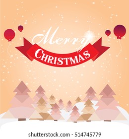 Christmas card with Christmas tree vector design.