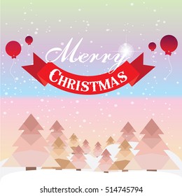 Christmas card with Christmas tree vector design.