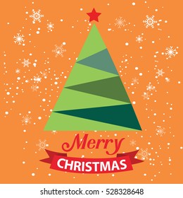 Christmas card with Christmas tree vector design.