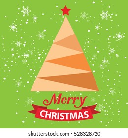 Christmas card with Christmas tree vector design.