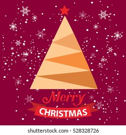 Christmas card with Christmas tree vector design.