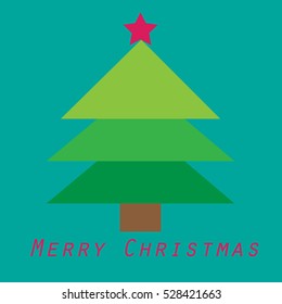 Christmas card with Christmas tree vector design.
