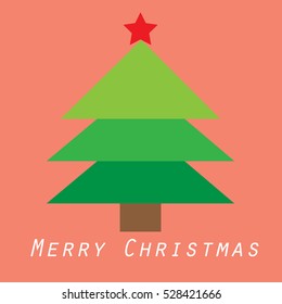 Christmas card with Christmas tree vector design.