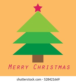 Christmas card with Christmas tree vector design.