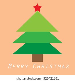 Christmas card with Christmas tree vector design.