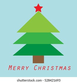 Christmas card with Christmas tree vector design.