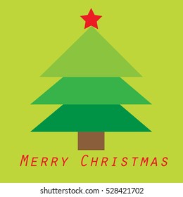 Christmas card with Christmas tree vector design.