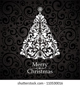 Christmas card. Christmas tree. Vector Illustration