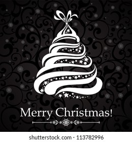 Christmas card  Christmas tree  Vector Illustration