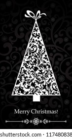 Christmas card. Christmas tree. Vector Illustration