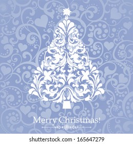 Christmas card. Christmas tree. Vector Illustration 