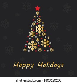 Christmas card with Christmas tree. Vector illustration. Can be used for clothing. Use for print, surface design, fashion wear. For design of card and invitation