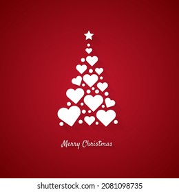 Christmas card with christmas tree. Vector illustration.