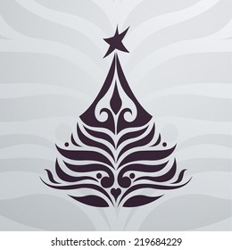 Christmas card. Christmas tree. Vector Illustration