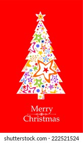 Christmas card. Christmas tree. Vector Illustration 