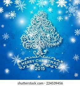 Christmas card. Christmas tree. Vector Illustration