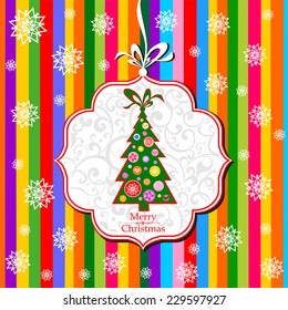 Christmas card. Christmas tree. Vector Illustration 
