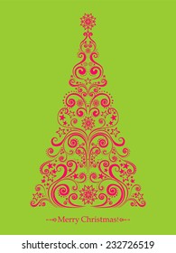 Christmas card. Christmas tree. Vector Illustration 