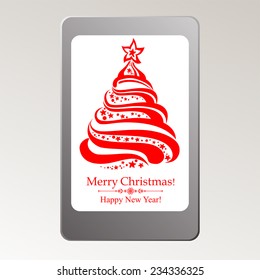 Christmas card. Christmas tree. Vector Illustration