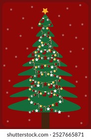 Tarjeta de Navidad. Árbol de Navidad. Ilustración vectorial