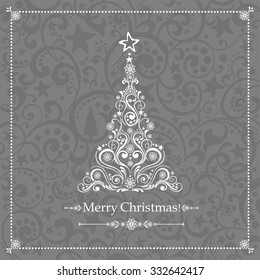 Christmas card. Christmas tree. Vector Illustration 