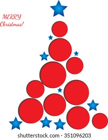 Christmas card with Christmas tree. Vector illustration