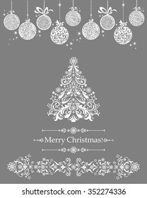Christmas card. Christmas tree. Vector Illustration 