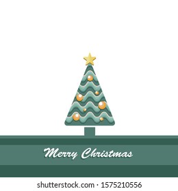 Christmas card. Christmas tree whith white background