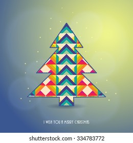 Christmas card with tree, Xmas card