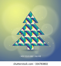 Christmas card with tree, Xmas card