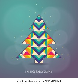 Christmas card with tree, Xmas card