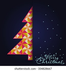 Christmas card with tree, Xmas card