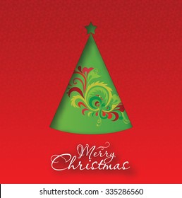 Christmas card with tree, Xmas card