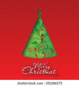 Christmas card with tree, Xmas card