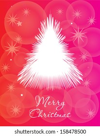 Christmas card with tree. Xmas card. Vector illustration 